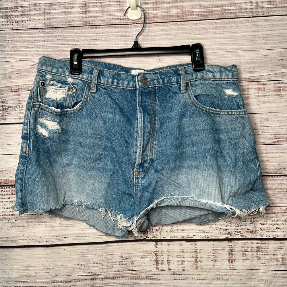 Boyish Jeans The Cody High Waisted Denim Jean Cut Off Raw Hem Shorts Size 32
